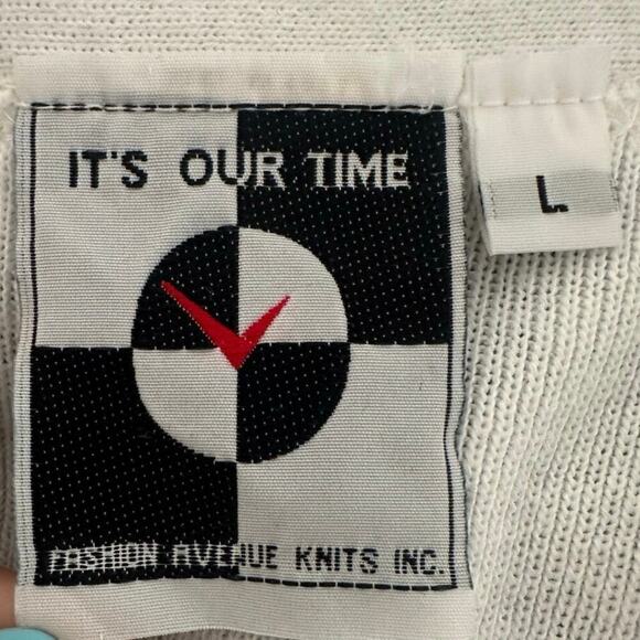 It’s Our Time White ButtonUp Top Size L Cropped Vintage Cardigan 90s Y2K - Picture 4 of 5